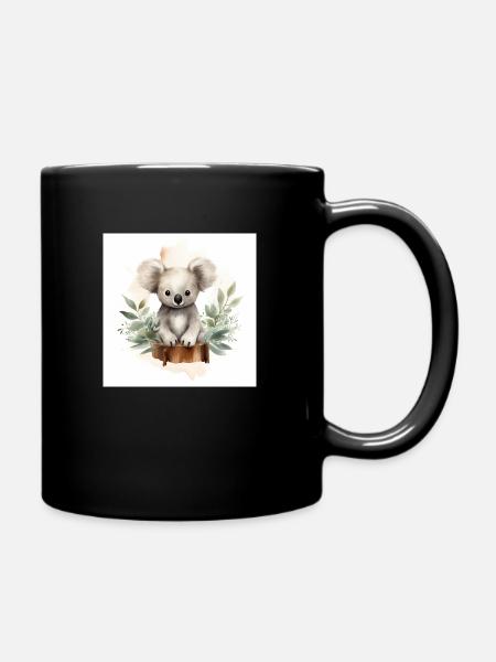 Adorable Koala Clipart - Mug uni - noir