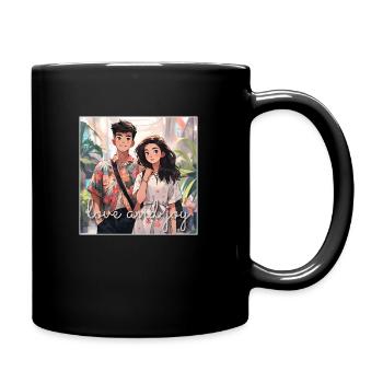 LOVE & JOY - Tasse einfarbig - Schwarz - Rechts