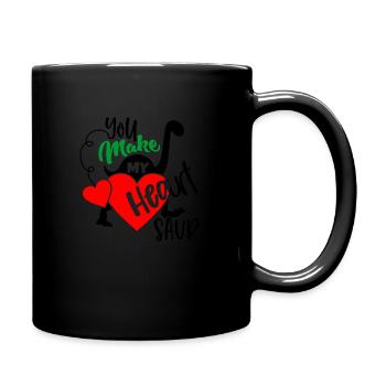 You make my heart saur - Tasse einfarbig - Schwarz - Rechts