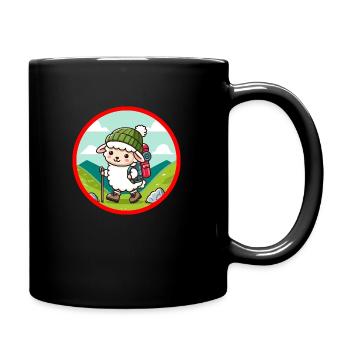 Colline de marche Moutons - Mug uni - noir - Droite