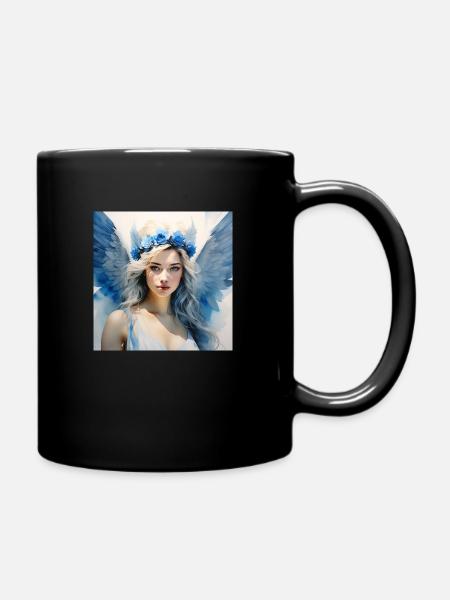 Woman Angel - Full Colour Mug - black