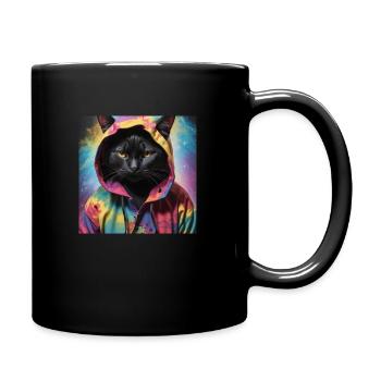Pink Black Illustrated Valentine s Day Square - Mug uni - noir - Droite