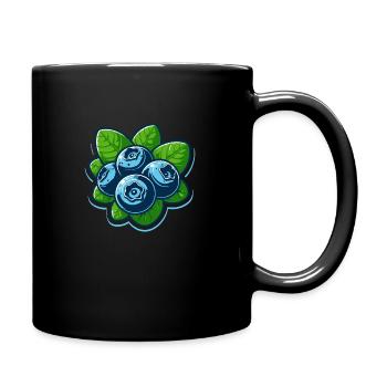 Heidelbeeren Beeren - Tasse einfarbig - Schwarz - Rechts