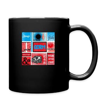 #10 ROUGE ET BLEU - Mug uni - noir - Droite