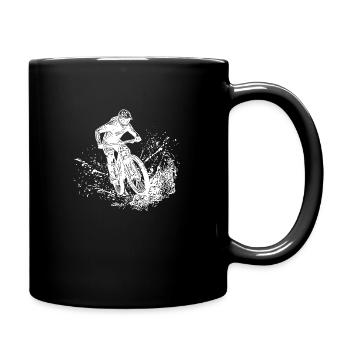 Mountain Biker Mud Splash Downhill - Full Colour Mug - black - Right