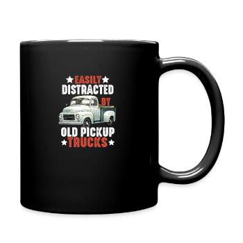 Lässt sich leicht von alten Pickup-Trucks ablenken - Tasse einfarbig - Schwarz - Rechts