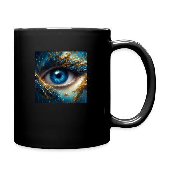 Das Auge - Tasse einfarbig - Schwarz - Rechts