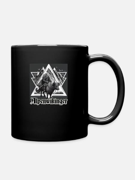 Alpenwikinger - Tasse einfarbig - Schwarz