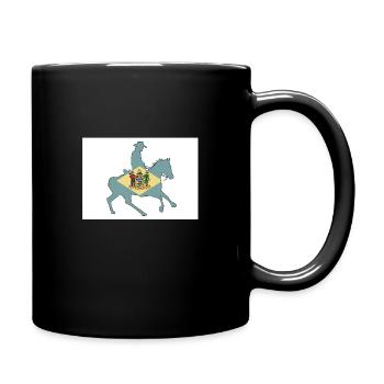 Delaware Staatsflagge Cowboy - Tasse einfarbig - Schwarz - Rechts