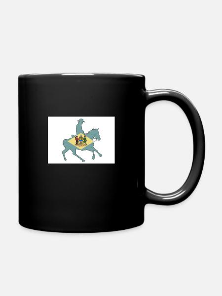 Delaware Staatsflagge Cowboy - Tasse einfarbig - Schwarz