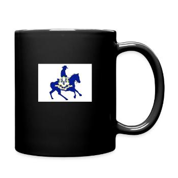 Flagge des Bundesstaates Connecticut Cowboy - Tasse einfarbig - Schwarz - Rechts
