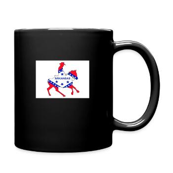 Arkansas Staatsflagge Cowboy - Tasse einfarbig - Schwarz - Rechts