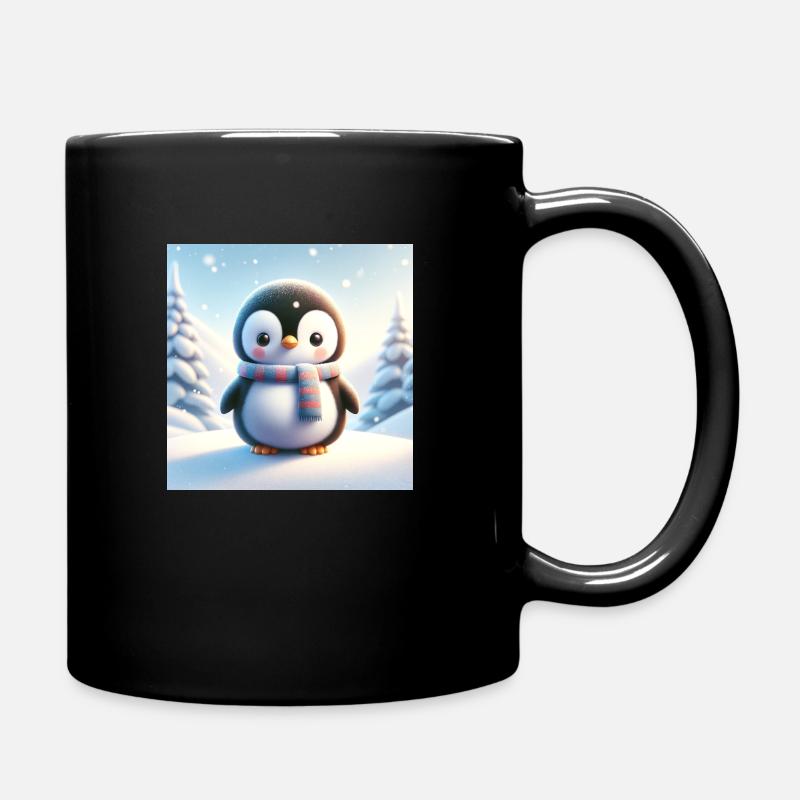 Penguins snow - Full Colour Mug - black