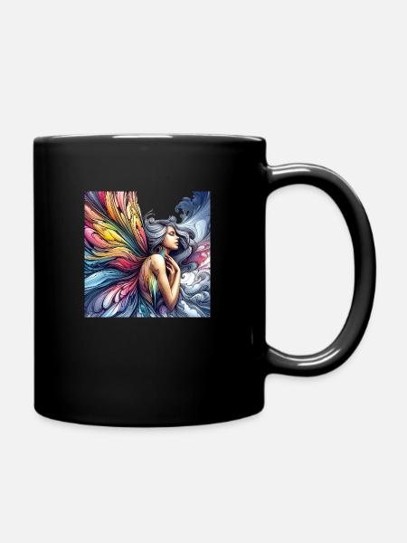 Wings of the Butterfly Fairy - Full Colour Mug - black