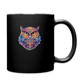 Owl - Full Colour Mug - black - Right