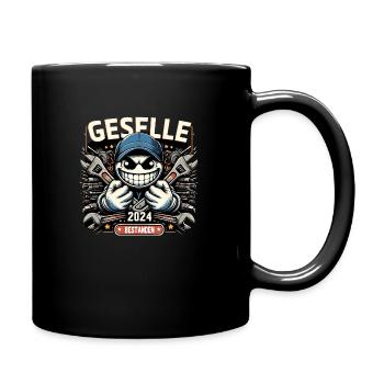 Bestandene Gesellenprüfung Azubi Geselle 2024 - Tasse einfarbig - Schwarz - Rechts