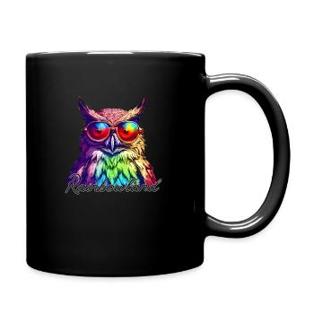 Eule - Tasse einfarbig - Schwarz - Rechts