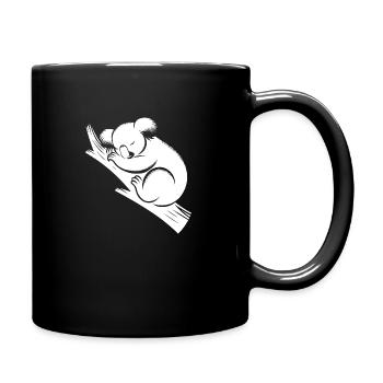 Sleeping koala on a branch - Full Colour Mug - black - Right