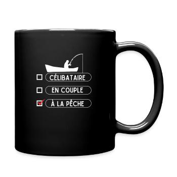 Pêcheur saint Valentin - Mug uni - noir - Droite