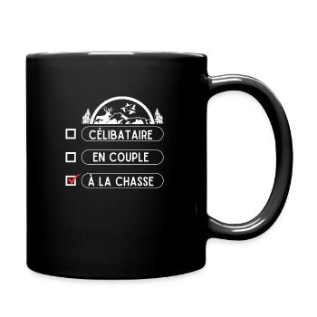 Chasseur saint Valentin - Mug uni - noir - Droite