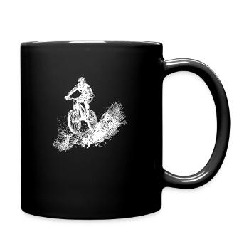 Cyclist Mud Mountain Downhill - Full Colour Mug - black - Right