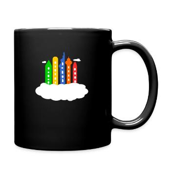 City in the clouds - Full Colour Mug - black - Right