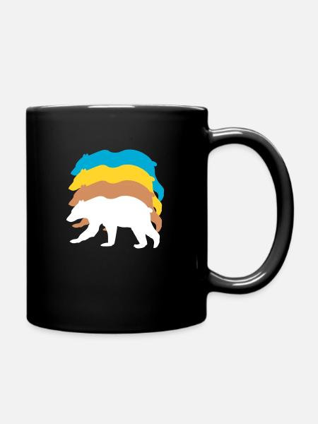 Polar bears - Full Colour Mug - black