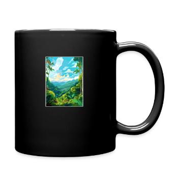 Amazone Regenwald Vintage Reiseposter Souvenir - Tasse einfarbig - Schwarz - Rechts