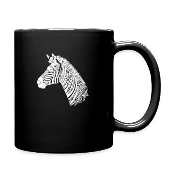 Lignes de style de tatouage de tête de zèbre - Mug uni - noir - Droite