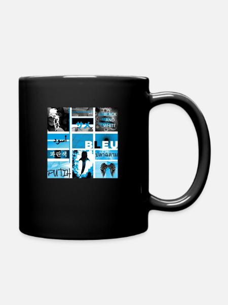 #16 BLEU NOIR ET BLANC - Mug uni - noir