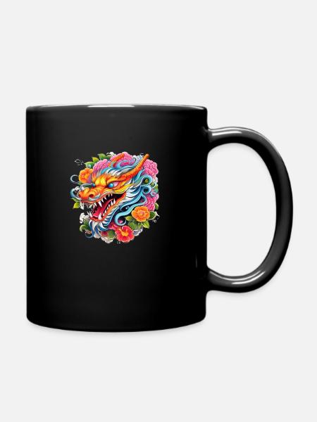 Chinesischer Drache - Tasse einfarbig - Schwarz