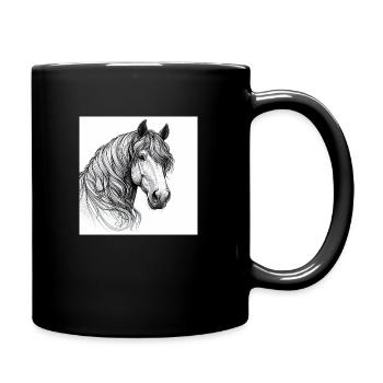 Portrait du cheval - Mug uni - noir - Droite