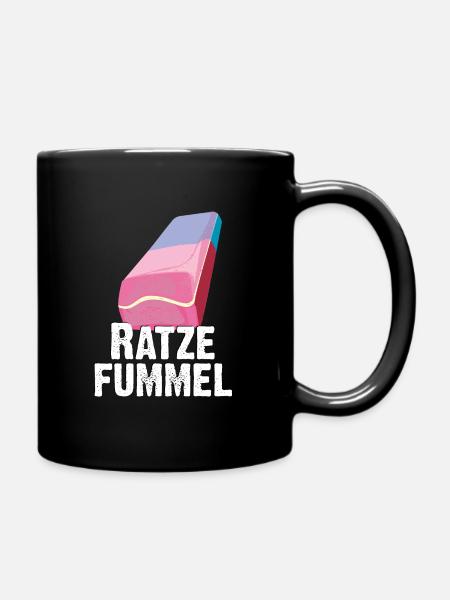 Ratzefummel Radierer Radiergummi Eraser - Tasse einfarbig - Schwarz