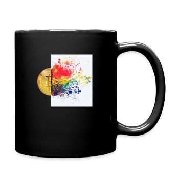 Krypto Gehirn 1 Bitcoin BTC ETH - Tasse einfarbig - Schwarz - Rechts