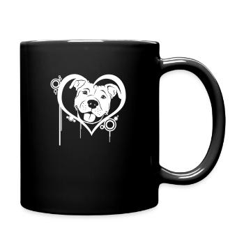 Staffordshire im Herz - Tasse einfarbig - Schwarz - Rechts