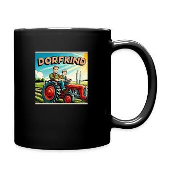 Dorfkind Junge - Tasse einfarbig - Schwarz - Rechts