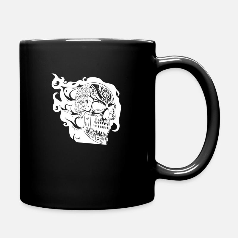Crâne de feu Tattoo Style Portrait - Mug uni - noir