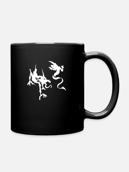 dragon19 white - Full Colour Mug - black