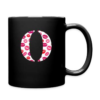 Lettre o bisous - Mug uni - noir - Droite