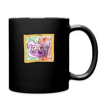 Porc tout gai - Mug uni - noir - Droite