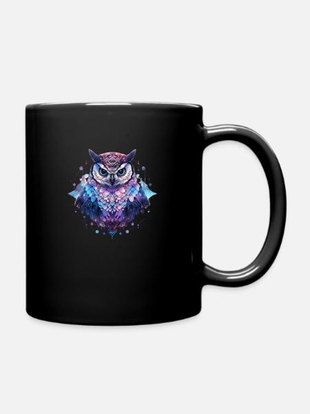 Eule - Tasse einfarbig - Schwarz