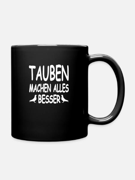 Tauben - Tasse einfarbig - Schwarz