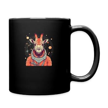 Space Giraffe - Tasse einfarbig - Schwarz - Rechts