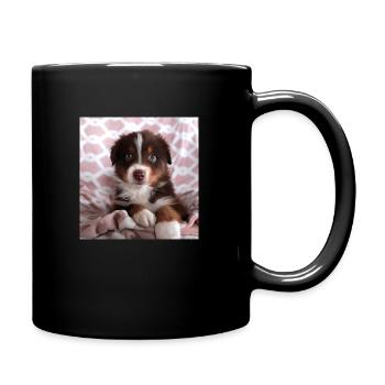 Cute puppy - Full Colour Mug - black - Right