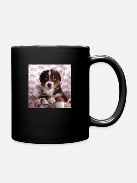 Cute puppy - Full Colour Mug - black