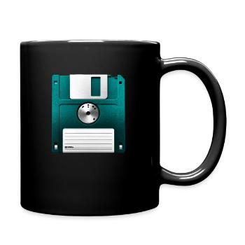 Disquette bleue - Mug uni - noir - Droite