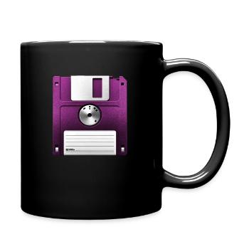 Disquette rose - Mug uni - noir - Droite