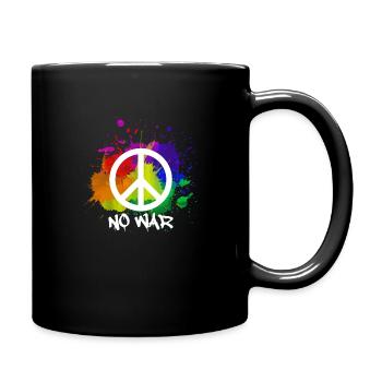 peace no war - Tasse einfarbig - Schwarz - Rechts