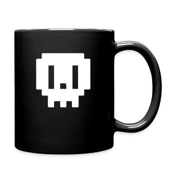 totenkopf - pixelart - Tasse einfarbig - Schwarz - Rechts