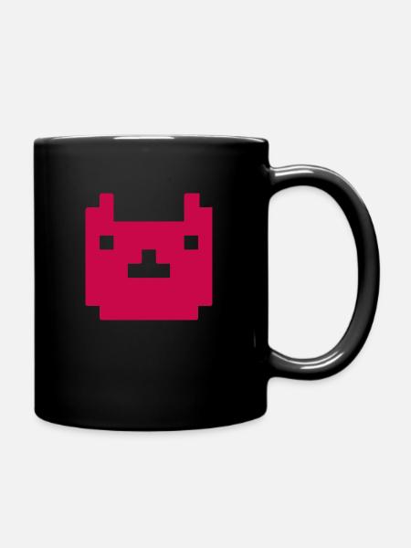 katze - Pixelart - Tasse einfarbig - Schwarz